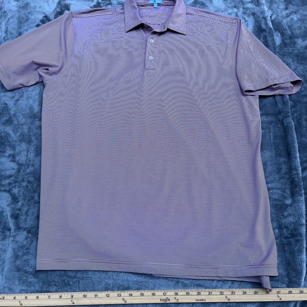GenTeal Mens XXL Performance Polo Shirt Burgundy White Micro Stripe Golf Top